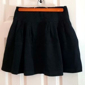 Black Cotton Corduroy Skirt w Pockets